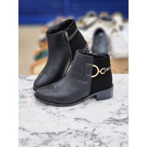 허시파피 세이브존05 여성 세미정장룩 오피스 로맨틱블랙 앵클부츠 ELYFN615