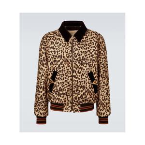발렌티노 VGold 레오파드 프린트 울 블루종 재킷 P01134321