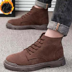 남성 스웨이드 털워커 트레이킹화 기모안감 겨울신발