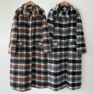 빅사이즈사랑해요 G161L112 미니카라체크울롱코트 YP