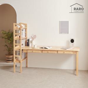 라로퍼니처 몬타 1980 고무나무 원목 h형 4단 컴퓨터 책상 책장 데스크