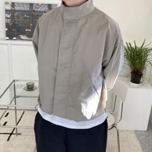 [왓위웨어] 나일론 바람막이 하이넥 스트링 오버핏 자켓