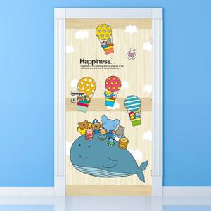 현관문 리폼 시트지_엘리 고래와 친구들