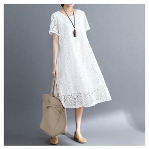 [깨비몰] 여성 쉬폰 원피스 레이스 드레스  빅사이즈