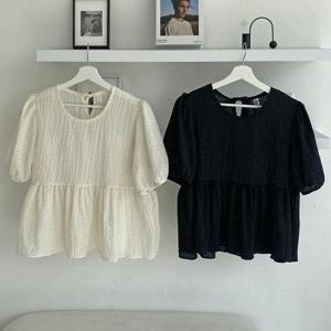 빅사이즈사랑해요 S090L405 쭈글도트패턴블라우스 YP