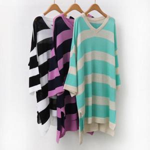 빅사이즈사랑해요 A074L406 브이넥롱메쉬니트 EB