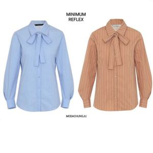 [미니멈]MD 카라넥 스트라이프 리본타이 블라우스  MD MWDAWB935