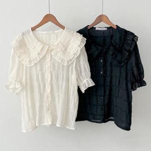 빅사이즈사랑해요 P169L406 이중카라프릴블라우스 BN