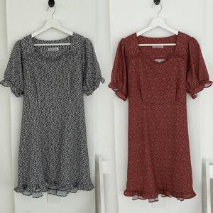 빅사이즈사랑해요 S391L407 잔꽃미니프릴반팔원피스 YP