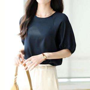 G126663_라운드넥 퍼프셔링 블라우스