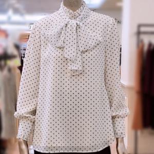 [미니멈]MYDGWB9850 하이넥 셔링포인트 블라우스