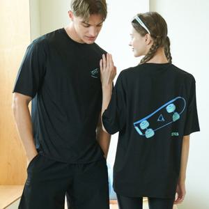 [제테스]MARIO제테스 워터 쿨링 기능성 오버핏 반팔 래쉬가드 SBOARDING U_5S4015_BLACK