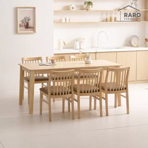라로퍼니처 디어 1700 고무나무 원목 6인 식탁 세트 (식탁+의자6)