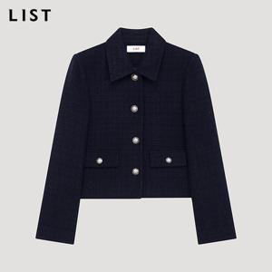 [리스트] 울 트위드 싱글 카라 자켓_TWWJKP72100_DN