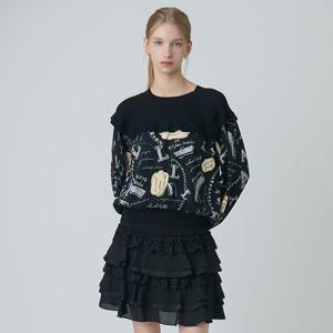 [샤틴]니트 배색 포인트 블라우스/S243B956_C