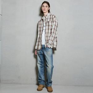 [버커루]남성 스트레이트 M톤 구제 데님 팬츠 B255DP118P