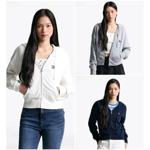 [타미진] T32F6TJC01TWT2 여성 박시 크롭 후드 집업