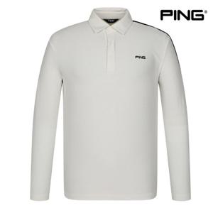 [핑]핑 남성 조직감 카라 긴팔 티셔츠 111C3TO003 WH 골프 긴팔