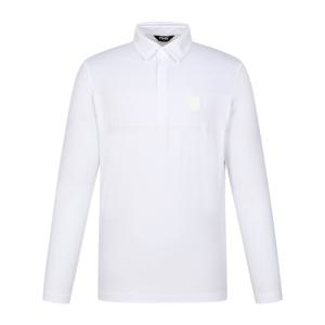 [핑] 남성 가슴 절개 카라 긴팔 티셔츠 111E3TO203_WH