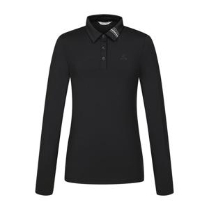 [핑] 여성 카라 라인 포인트 긴팔 티셔츠 121E3TO051_BK