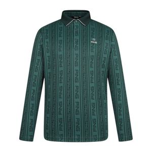 [핑] 남성 세로 로고 카라 긴팔 티셔츠 111E3TO201GN