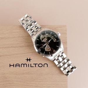 해밀턴 재즈마스터 오픈하트 메탈 남성 시계 42mm 블랙 H32705131
