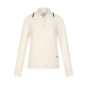 [핑]여성 융본딩 골지 카라 긴팔 티셔츠 121E4TO351_IV_IC