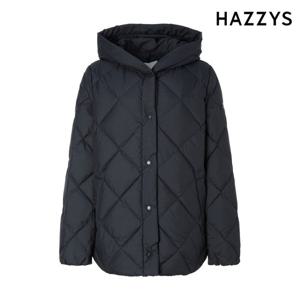 헤지스레이디스  (HSJU5D011) 패턴 구스 다운 점퍼 블랙