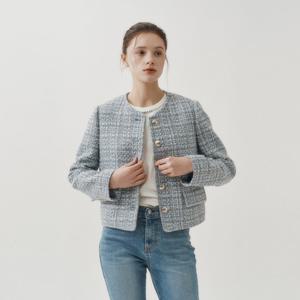 [코인코즈]컬러 믹싱 노카라 트위드 자켓_DW5SJ103