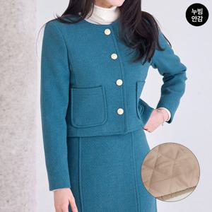 [모리스커밍홈] [55-77]모직 골드버튼 라운드 자켓(누빔안감)_M2512JK061D