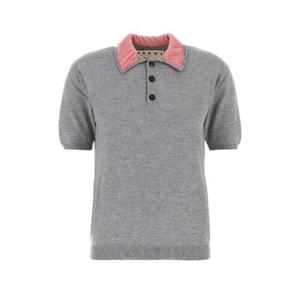 MARNI Grey wool polo shirt POMD0054EQUFW619 00N38