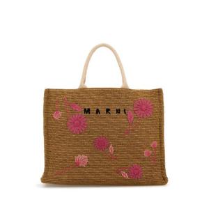 MARNI Caramel raffia shopping bag SHMP0078Q2P7398 Z0R42