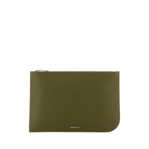 ALEXANDER MCQUEEN 올리브 그린 가죽 라지 슬링 파우치 8148501VDCC 3217