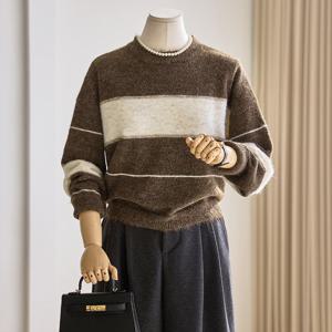 [커스텀에이블] 스트라이프 배색 니트_T2512KN193D