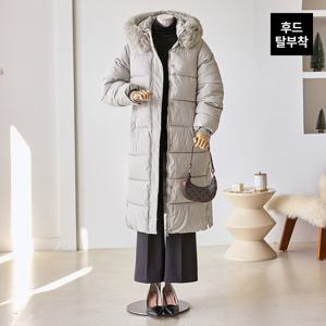 [커스텀에이블] 페이크퍼 후드 탈부착 롱패딩 점퍼_T2512PD017D