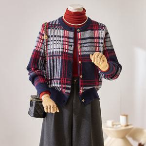 [커스텀에이블] 믹스 체크 라운드 가디건_T2512CD081D