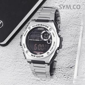 카시오 MWD-100HD-1B 다이버 스포츠 방수 디지털 남자 메탈 시계 d