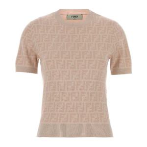 펜디 자수 울 실크 블렌드 크루넥 스웨터 FZXE50AYM1 F1UKC