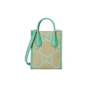 구찌 점보 GG 미니 토트백 베이지 민트 캔버스 671623-FABGN-9895