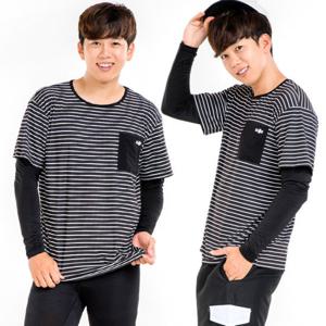 이라인 루즈핏 단가라 남성 래쉬가드 (상의)