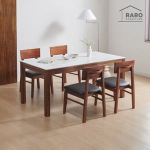 라로퍼니처 러브 1700 유광 포세린 통 세라믹 6인 식탁 세트 (식탁+의자4)