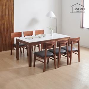 라로퍼니처 러브 1700 유광 포세린 통 세라믹 6인 식탁 세트 (식탁+의자6)