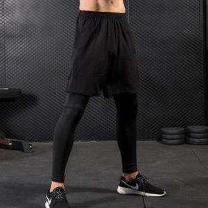 [시스터즈] 남성 스포츠 무지 레깅스 반바지 세트 블랙