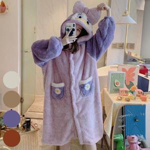 빅사이즈롱가디건 R224L409 캐릭터후드극세사가디건 DG