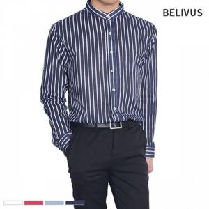 남자 일반핏 셔츠 BMS010 긴팔 스트라이프