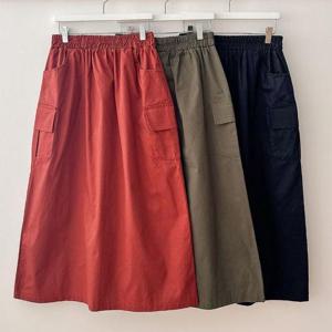 빅사이즈밴딩치마 S860L410 디얼카고포켓롱스커트 BN