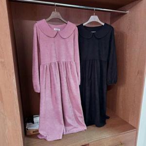 빅사이즈카라원피스 T007L410 백리본코듀로이원피스 YP