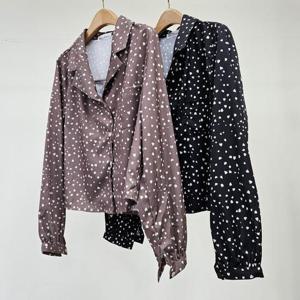빅사이즈패턴블라우스 T057L410 마로하트도트블라우스 YP