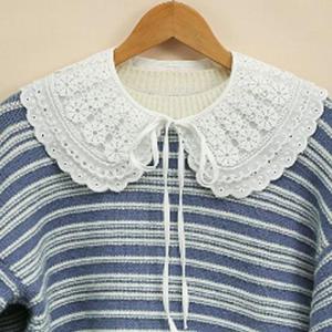 3단레이스 자수 페이크 카라 셔츠 DO4413