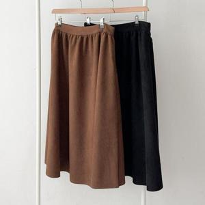 빅사이즈밴딩스커트 T178L411 코코플레어스웨이드치마 RD